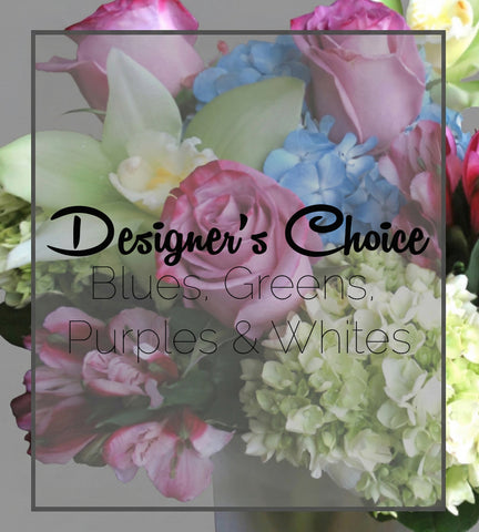 Blues, Greens, Purples and Whites - Designer's Choice Arrangement
