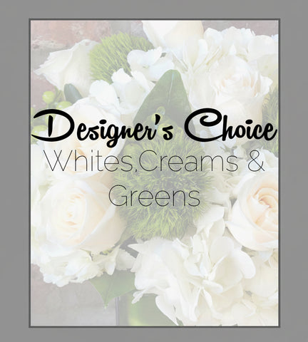 Whites Creams and Greens - Designer's Choice Arrangement