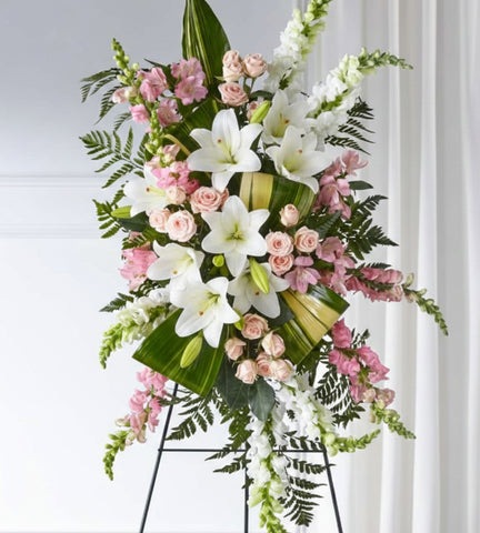 Pink & White Standing Spray