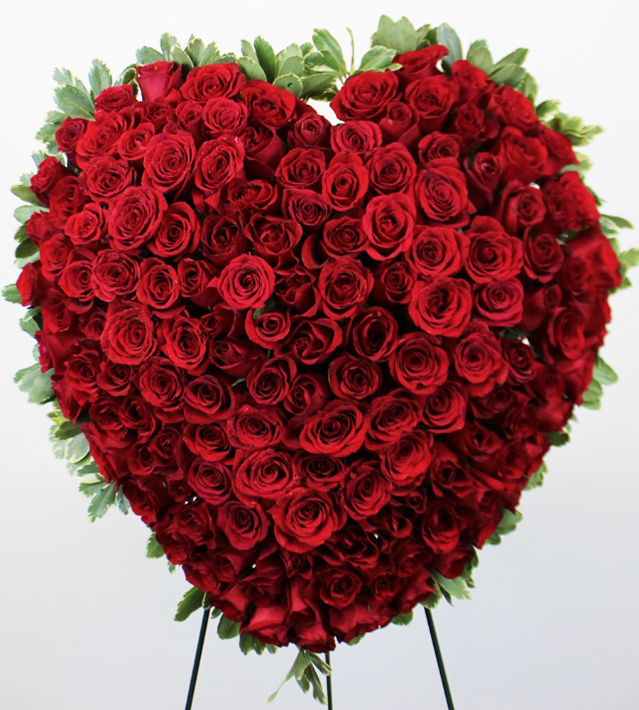 Deep Red Heart Roses Red Rose Heart | Georgewood Florist