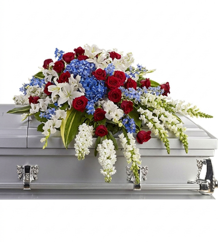Red White & Blue Casket Spray