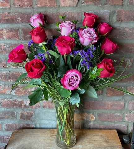 Dozen Jewel Tone Mixed Roses