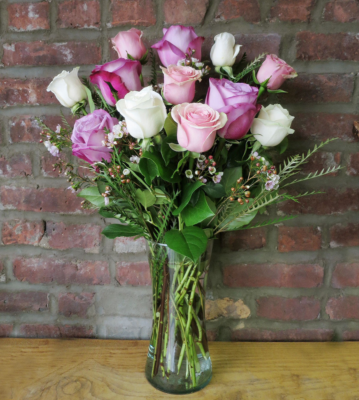 Dozen Pastel Mixed Roses | Georgewood Florist