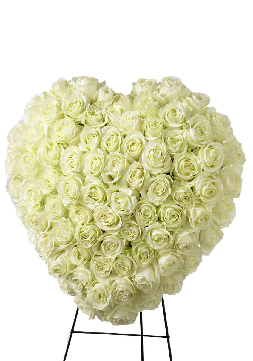 Standing Heart Roses White Rose Standing Heart | Georgewood Florist